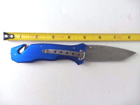 Freemason Folding Blue Pocket Knife w/ Seat Belt Cutter and Belt Clip