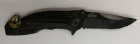 Tac-Force Speedster Army Liner Combination Drop Point Blade Black Pocket Knife