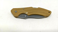 Frost USA Night Stalker II Folding Pocket Knife Light Brown Plastic Lockback