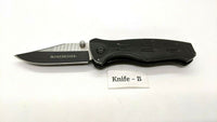 Winchester 4660714A Tactical Folding Pocket Knife Liner Lock Plain Edge Black SS