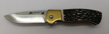 Ozark Trail Liner Lock Plain Drop Point Blade Bone Handle Folding Pocket Knife