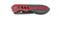 Frost Cutlery Folding Pocket Knife Plain Edge Liner Lock Red & Black Stainless