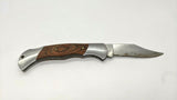 Lion Tools #6590 Stainless Folding Pocket Knife Plain Edge Lockback Wood w/SS