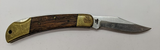 Vintage Unbranded Lockback Plain Trailing Point Blade Wood Handle Pocket Knife