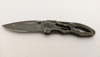 Guidesman Partially Serrated Folding Pocket Knife Camo Handle Drop Point