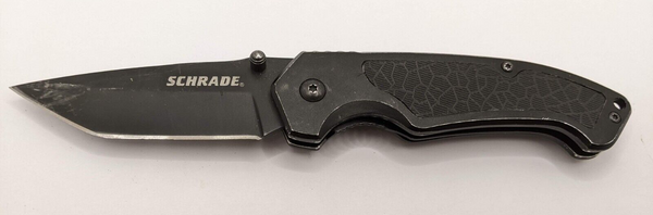 Schrade Utility Folding 3.1"  Plain Black Tanto Blade, Aluminum Handles SCH208