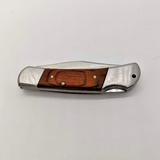 Elk Ridge ER-124 Clip Point Plain Edge Lockback Wooden Handle Folding Pocket Kni