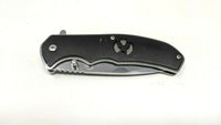 Falcon Brand Folding Pocket Knife Spring Assisted Plain Edge Frame Lock Black SS