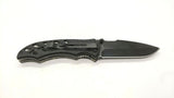 Falcon Tactical Folding Pocket Knife Plain Edge Liner Lock Glass Filled Nylon