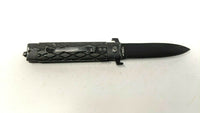 Xtreme-Tac XT0030-BK Baton Style Folding Pocket Knife Assisted Liner Plain Black