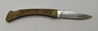 Vintage Unbranded Lockback Plain Clip Point Blade Wood Handle Pocket Knife