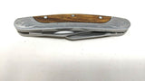 Rite Edge 2 Blade Folding Pocket Knife Wood w/Etched Stainless Steel Bolsters