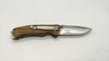 Elk Ridge ER-A936 Folding Pocket Knife SS Assisted Plain Edge Liner Lock Wood