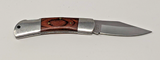 NRA 440 Stainless Steel Folding Pocket Knife Plain Lockback Wood w/SS Bolsters