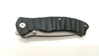 Schrade SCH221BK Folding Pocket Knife Plain Edge Liner Black Grooved Aluminum