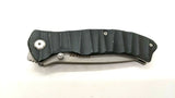 Schrade SCH221BK Folding Pocket Knife Plain Edge Liner Black Grooved Aluminum