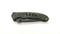 MTech USA MT-376 Folding Pocket Knife Combo Edge Liner Lock Camo Rubber Coated