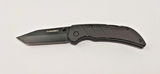 Husky 3" Plain Tanto Blade Folding Pocket Knife Thumb Studs Belt Clip Black