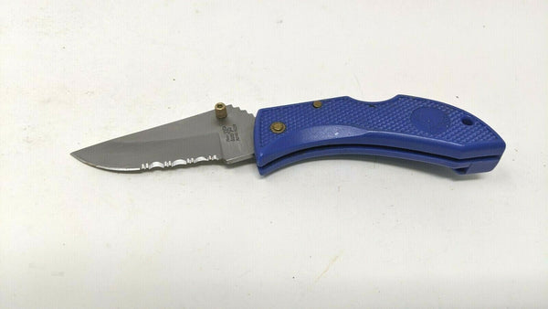 Frost Cutlery Flying Falcon Folding Pocket Knife Combo Lockback Blue Plastic