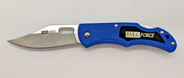 ParaForce AS801C AccuSharp Lockback Clip Point Blue Handle Folding Pocket Knife